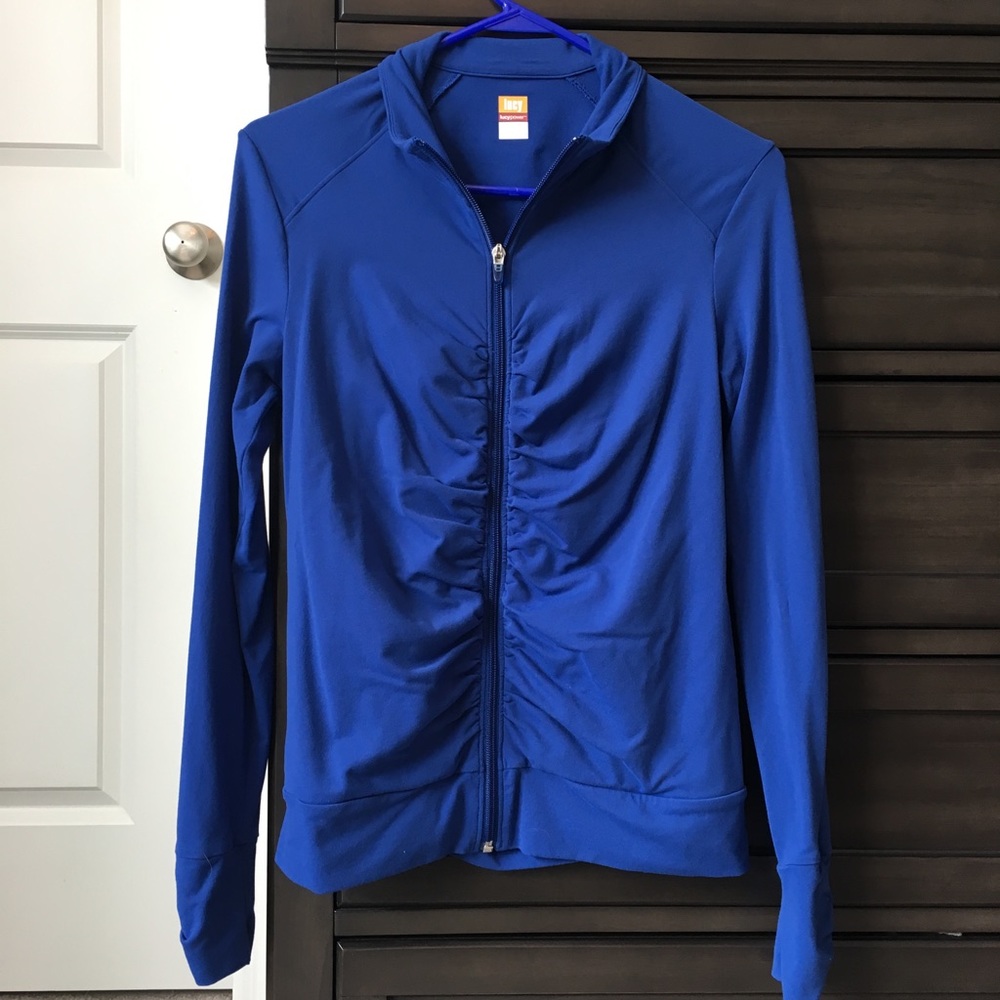 Lucy Strong is Sexy ruched full zip jacket